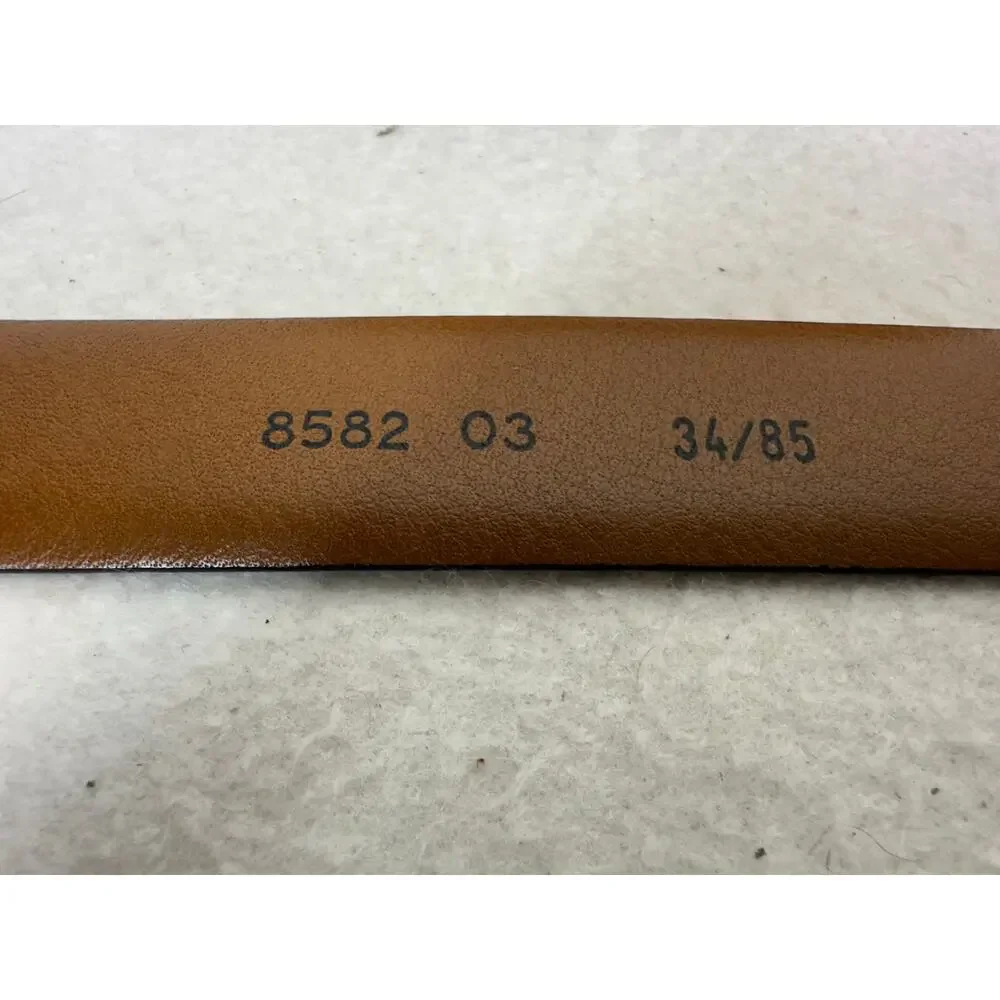 Men's Wearhouse Full Grain Italian Brown Leather Belt Silver Buckle
